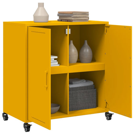 Credenza Giallo Senape 68,5x39x72 cm in Acciaio