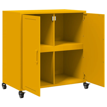 Credenza Giallo Senape 68,5x39x72 cm in Acciaio