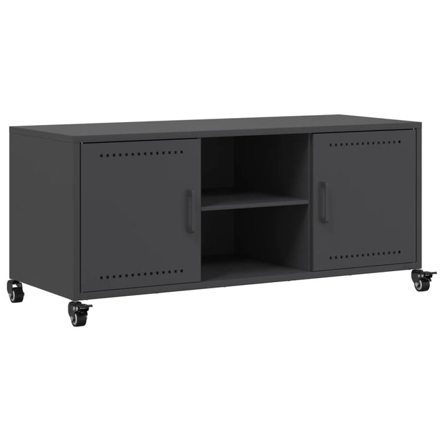 Mobile TV Nero 100,5x39x43,5 cm in Acciaio