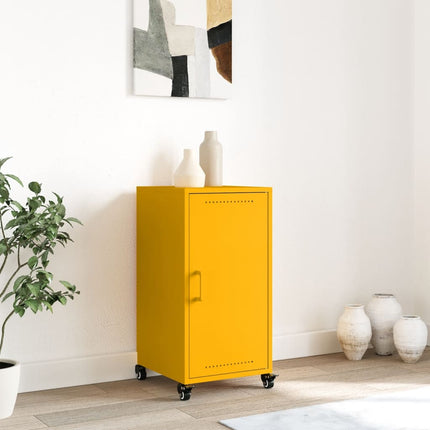 Credenza Giallo Antracite 36x39x72 cm Acciaio Laminato a Freddo