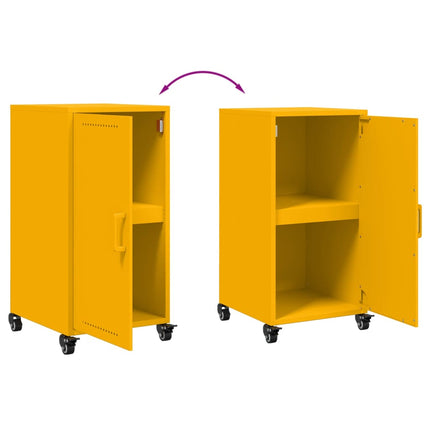 Credenza Giallo Antracite 36x39x72 cm Acciaio Laminato a Freddo