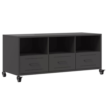 Mobile TV Nero 100,5x39x43,5 cm in Acciaio