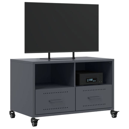 Mobile TV Antracite 68x39x43,5 cm in Acciaio Laminato a Freddo