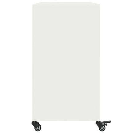 Credenza Bianca 100,5x39x72 cm in Acciaio Laminato a Freddo