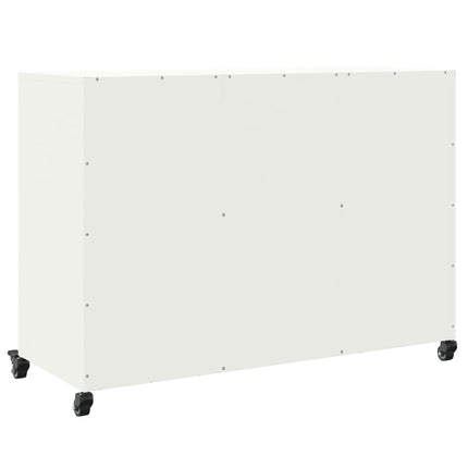 Credenza Bianca 100,5x39x72 cm in Acciaio Laminato a Freddo