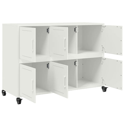 Credenza Bianca 100,5x39x72 cm in Acciaio Laminato a Freddo