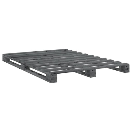 Giroletto senza Materasso Grigio 160x200 cm Legno Massello Pino