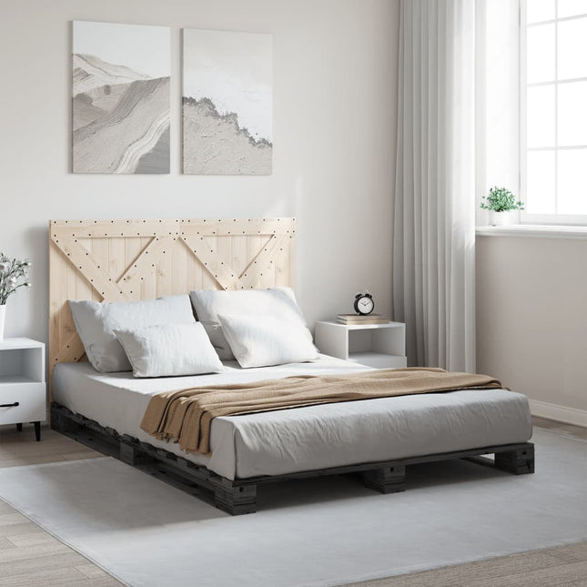 Giroletto senza Materasso Grigio 160x200 cm Legno Massello Pino