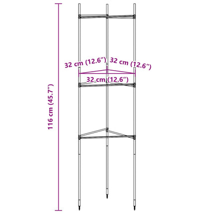 Sostegni per Pomodori 8pz 116 cm in Acciaio e PP
