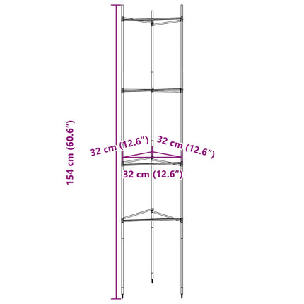 Sostegni per Pomodori 8pz 154 cm in Acciaio e PP