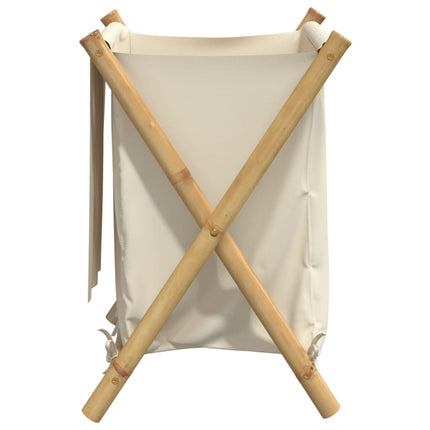 Cesto per Biancheria Bianco Crema 45x55x63,5 cm in BambÃƒÂ¹