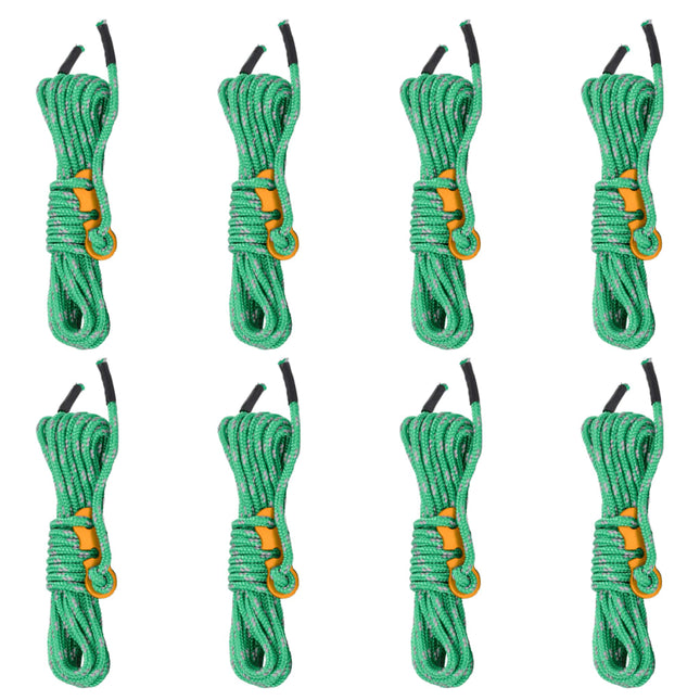 Corde per Tenda con Chiavi Riflettenti 8 pz 4 m 4 mm