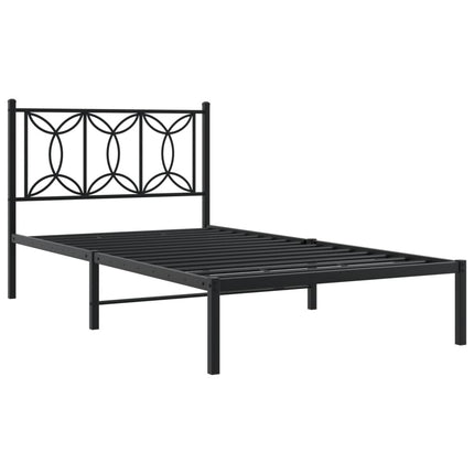 Giroletto con Testiera in Metallo Nero 107x203 cm