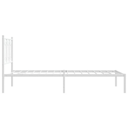 Giroletto con Testiera Metallo Bianco 100x190 cm