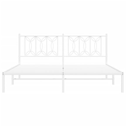 Giroletto con Testiera Metallo Bianco 183x213 cm