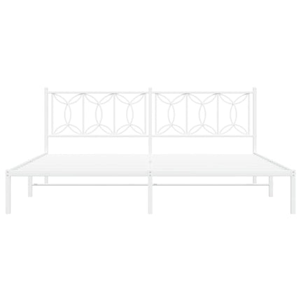 Giroletto con Testiera Metallo Bianco 193x203 cm
