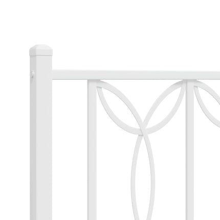 Giroletto con Testiera Metallo Bianco 193x203 cm