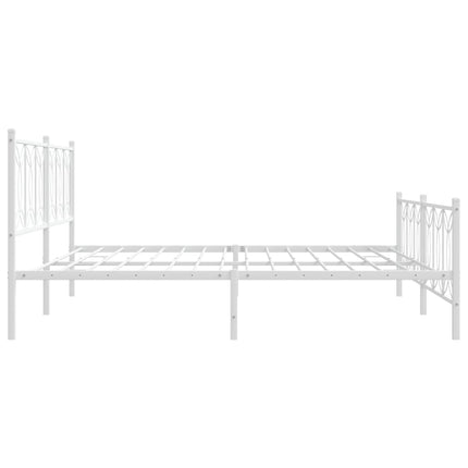 Giroletto con Testiera e Pediera Metallo Bianco 193x203 cm