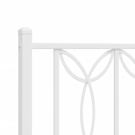 Giroletto con Testiera e Pediera Metallo Bianco 200x200 cm