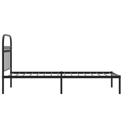 Giroletto con Testiera in Metallo Nero 80x200 cm