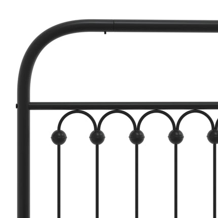 Giroletto con Testiera in Metallo Nero 80x200 cm