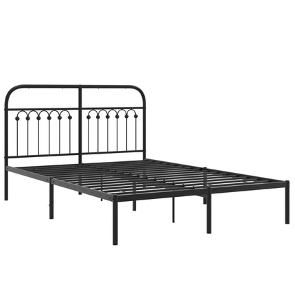 Giroletto con Testiera in Metallo Nero 135x190 cm