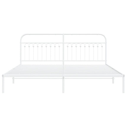 Giroletto con Testiera Metallo Bianco 200x200 cm