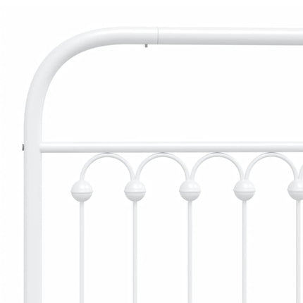 Giroletto con Testiera e Pediera Metallo Bianco 75x190 cm