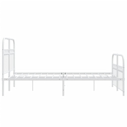 Giroletto con Testiera e Pediera Metallo Bianco 120x200 cm