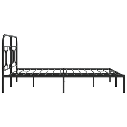 Giroletto con Testiera in Metallo Nero 150x200 cm
