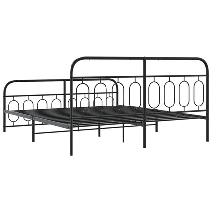 Giroletto senza Materaso con Pediera in Metallo Nero 160x200 cm