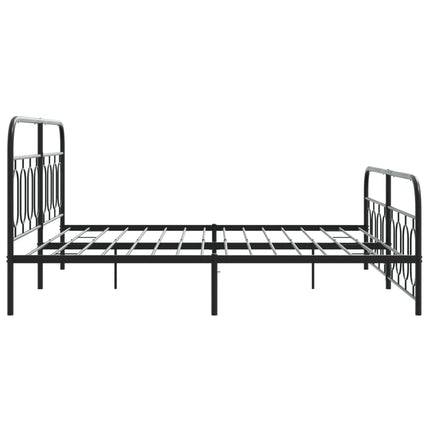 Giroletto con Testiera e Pediera Metallo Nero 193x203 cm