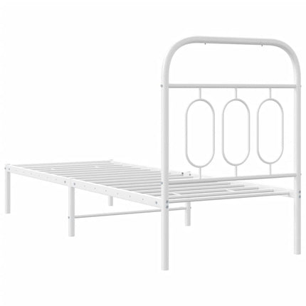 Giroletto senza Materaso con Testiera Metallo Bianco 75x190 cm