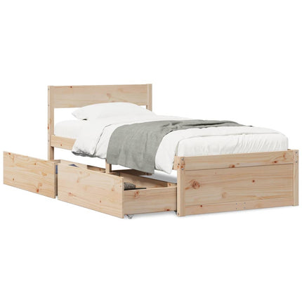 Giroletto senza Materasso 100x200 cm in Legno Massello di Pino