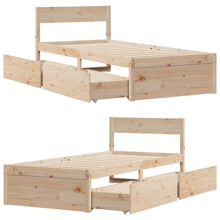 Giroletto senza Materasso 100x200 cm in Legno Massello di Pino