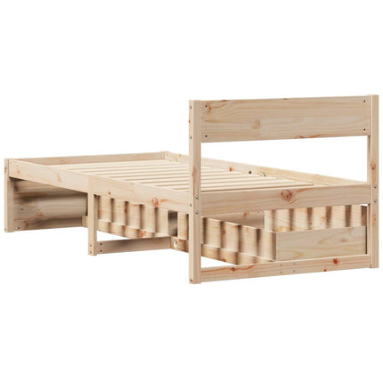 Letto senza Materasso 90x190 cm in Legno Massello di Pino