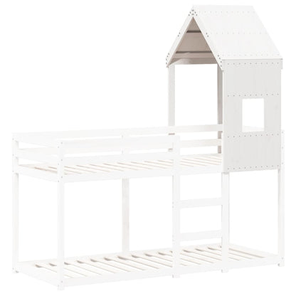 Tetto per Letto Bambini Bianco 60x99x139,5 Legno Massello Pino