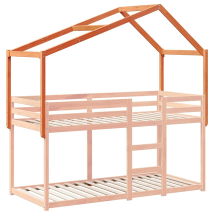 Tetto Letto Bambini Marrone Cera 213x95,5x144,5cm Massello Pino