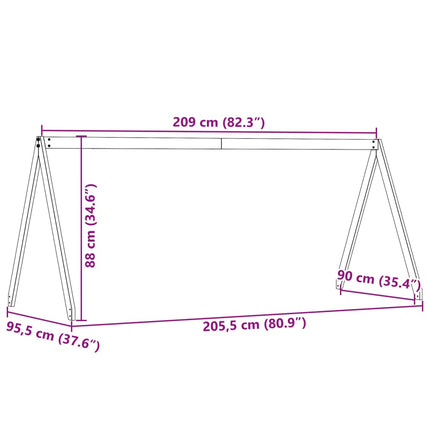 Tetto per Letto Bambini 209x95,5x88 cm Legno Massello di Pino