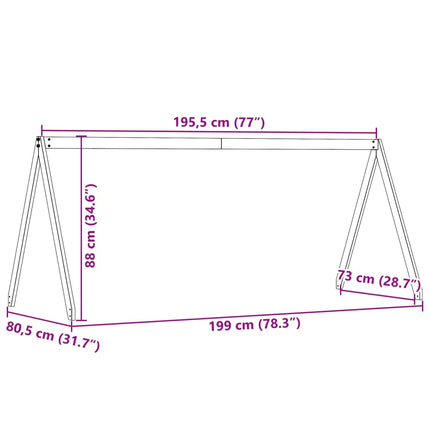Tetto Letto Bambini Marrone Cera 199x80,5x88 cm Massello Pino