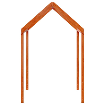 Tetto Letto Bambini Marrone Cera 217x95,5x159 cm Massello Pino