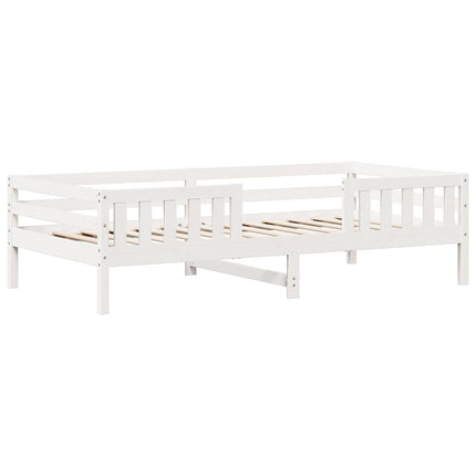 Letto senza Materasso Bianco 90x190 cm in Legno Massello Pino
