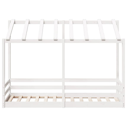 Letto per Bambini con Tetto Bianco 90x190cm Legno Massello Pino