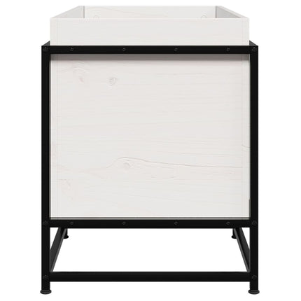 Fioriera da Giardino Bianca 80x40x50 cm Legno Massello di Pino