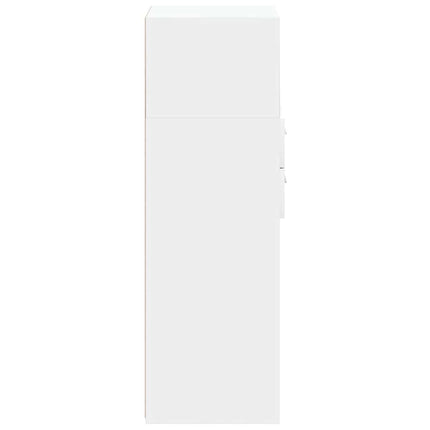 Credenza Bianca 30x42,5x124 cm in Legno Multistrato