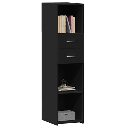 Credenza Nera 30x42,5x124 cm in Legno Multistrato