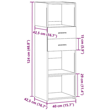 Credenza Grigio Cemento 40x42,5x124 cm in Legno Multistrato