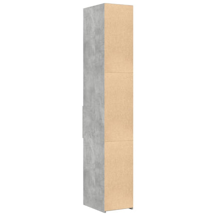 Credenza Grigio Cemento 30x42,5x185 cm in Legno Multistrato