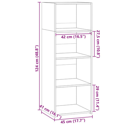 Credenza Grigio Cemento 45x41x124 cm in Legno Multistrato