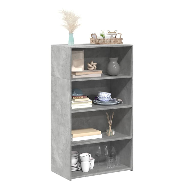 Credenza Grigio Cemento 70x41x124 cm in Legno Multistrato